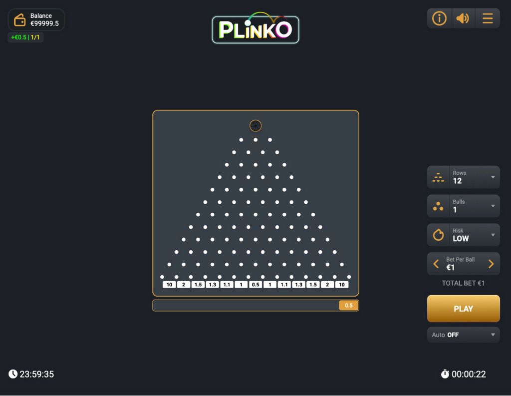 Plinko Online Casino Game - Play for Genuine Money - 2500$ Benefit!